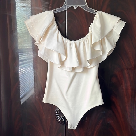 Express Tops - Express Bodysuit with Ruffles